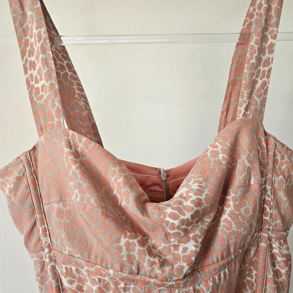 Guess by Marciano Ombre Coral Faux Leopard Print Afternoon Cocktail Dress - Picture 4 of 10